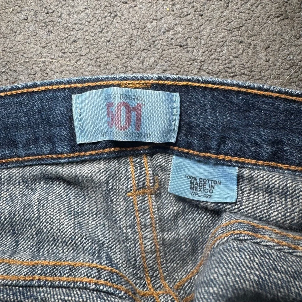 Levis 501 Original Fit Mens Jeans 36x34 Blue Denim Straight Leg Button Fly